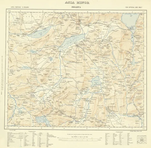 "Isbarta" paftası — Asia Minor 1:250.000, Isparta ve çevresi