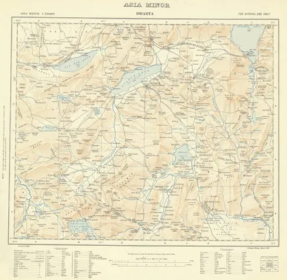 "Isbarta" paftası — Asia Minor 1:250.000, Isparta ve çevresi